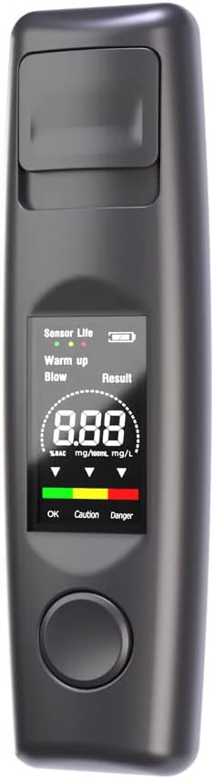 Elde Taşınabilir Yüksek Hassasiyetli Alkol Dedektörü Temassız Nefes Üfleme Testi 10s Hızlı Tepki Yüksek Hassasiyetli Elektronik Alkolmetre Çok renkli İngilizce