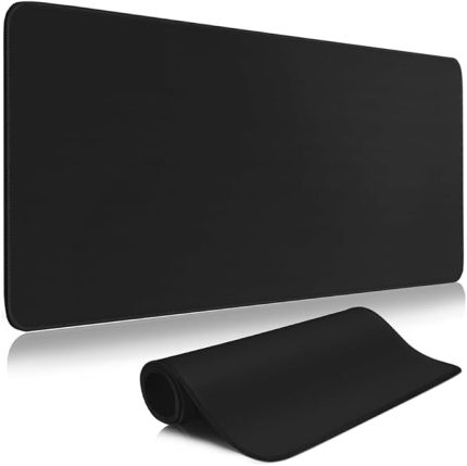 Süper Kalite 90x40 Büyük Boy XXL Mouse Pad Kauçuk Alt Taban, Yumuşak Kumaş Oyuncu MousePad, Bilgisayar ve Dizüstü Bilgisayar Uyumlu 90 40 Mouse Pad (Düz Siyah)