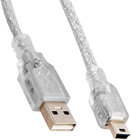 2.0, Şeffaf, 5 Metre, Usb Mini 5 Pin Kablo,