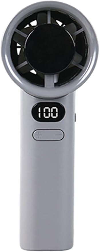 M11 Dijital LED Göstergeli Portatif Fan Mini Vantilatör Soğutucu El Fanı (Gri)
