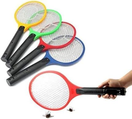 Store Sinek Raketi Sivrisinek Karasinek Öldürücü Raket Haşere Öldüren Elektrikli Sineklik Aleti - Pilli - Mix Renk
