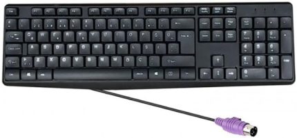 girişli klavye yuvarlak girişli ps2 klavye 1.2 metre kablo uzunluğu