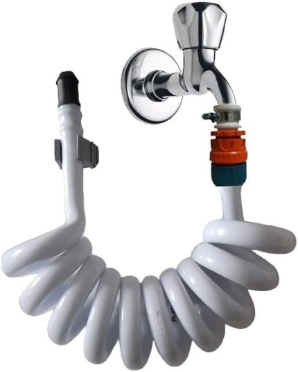 Spiral Wc Taharet Hortumu Rekorlu ve Duvara Sabitlemeli 1 Metre Beyaz (REKORLU)