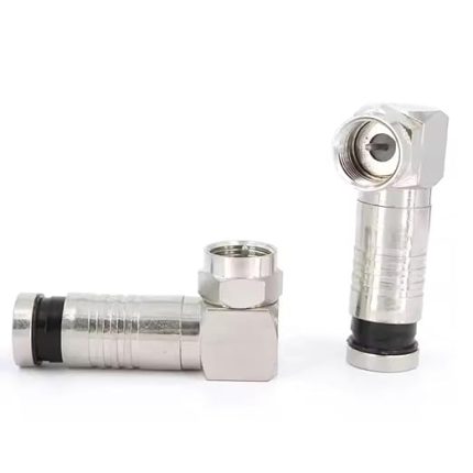 RG6/U6 L TİPİ ÇEVİRMELİ F KONNEKTÖR (SIKMALI + L TİP ÇEVİRMELİ) (4172)