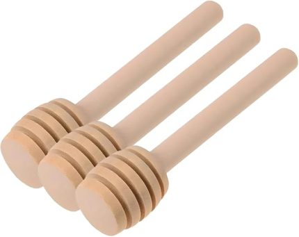 Bal Kaşığı Seti, 3 Adet, 10 cm, Doğal Ahşap Mini Bal Çubuğu
