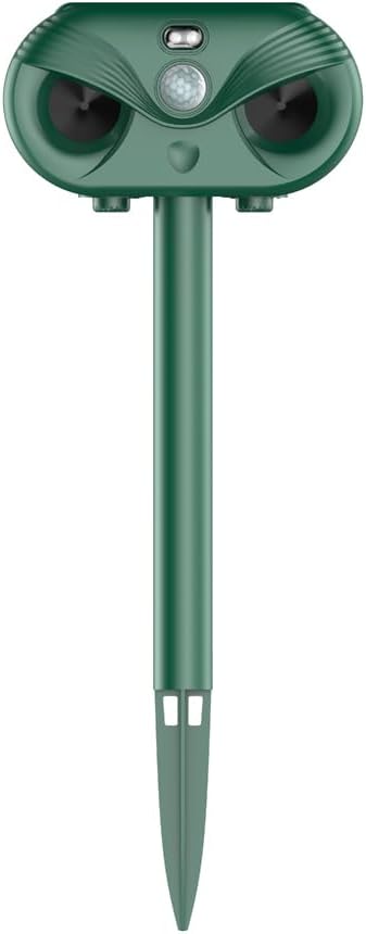 Ultrasonik Güneş Enerjili Hayvan Kovucu 3'ü 1 Arada Köpek Kedi Kovucu Hareket Sensörlü Kedi Köpek Kuş Kokarca Sincap Rakun Yaban Domuzu Kovmak İçin 5 Çalışma Modu