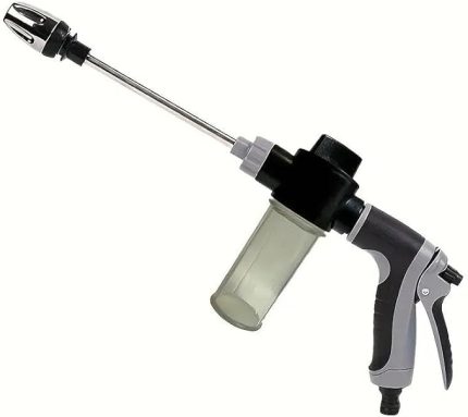 Yüksek Basınçlı Hazneli Köpüklü Araç Oto Yıkama Bahçe Sulama İlaçlama Su Tabancası Ayarlanabilir Başlık Deterjan İlaç Hazneli