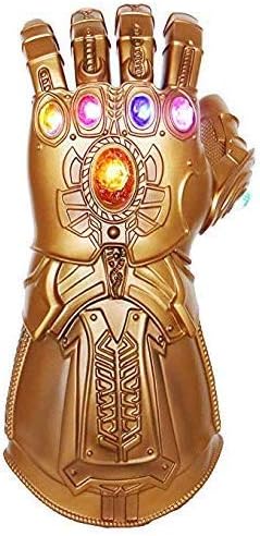 Iron Man Infinity Gauntlet çocuklar için 2 pil yedek, demir adam eldiveni LED çocuklar için taşlı