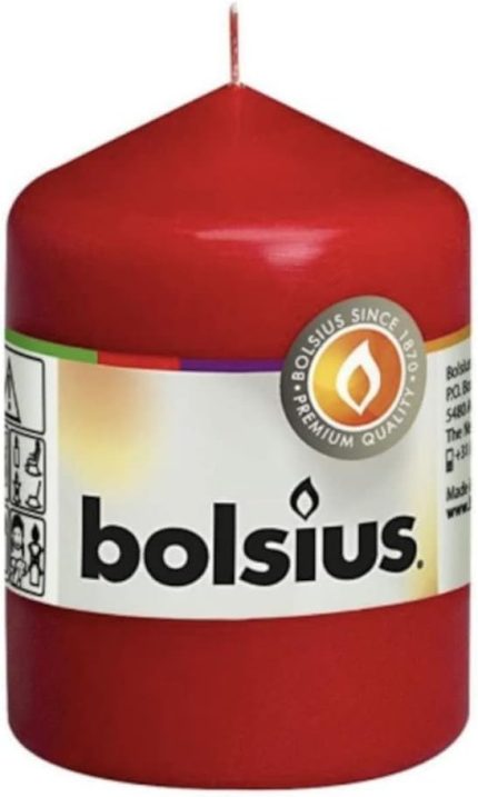 Kırmızı Renginde Blok Mum - 80/58mm - 17 Saat Yanma Süresi