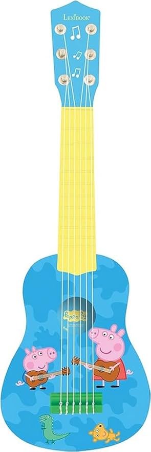 Peppa Pig, Çocuklar için İlk Gitarım, 6 naylon tel, 21'' uzunluk, kılavuz dahil, Mavi/Sarı, K200MI