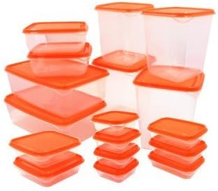 PRUTA saklama kabı seti, turuncu 17 parça