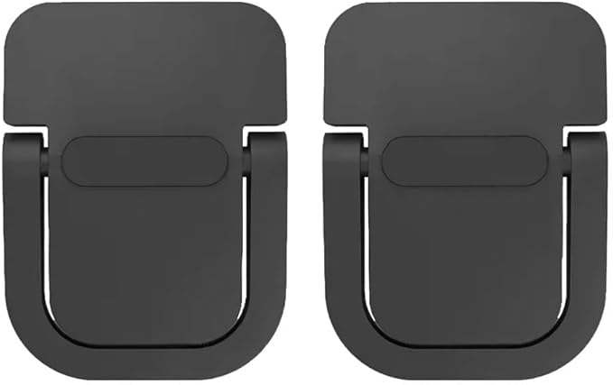 Metal 2 adet 5MM 3M Yapışkanlı Katlanabilir Ultra Mini Laptop Standı,Portatif Taşınabilir Siyah