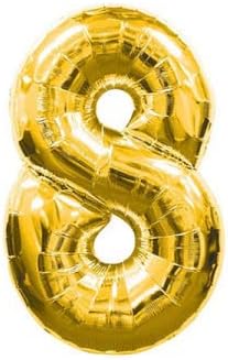 Marifetlerim - 8 Rakamı Altın Folyo Balon 40 inch 90 cm