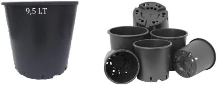 Üretim Saksısı 3 Adet 24X24 Cm 9,5 Lt Plastik Saksı Siyah Üretim Saksı Bitki Saksısı