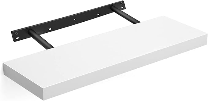 Yüzer Raf, FotoğRaflar için Duvar Rafı, 60 cm, Dekorasyon, Oturma Odası, Mutfak, Koridor, Yatak Odası, Banyo, Beyaz LWS26WT