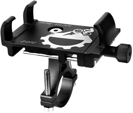 Bisiklet Motorsiklet Evrensel Cep Telefonu Tutucu Alüminyum Paslanmaz - Bütün Telefonlarla Uyumlu - Metal Dayanıklı Siyah