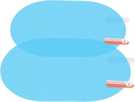 Dikiz aynası Yağmur Koruyucu Film Sis Yağmur Geçirmez çıkartma 100x145mm Oval Mavi Araba kamyonları vb. 2 F Dikeni aynası Yağmur Film -Trear Görünüm Ayna Yağmuru