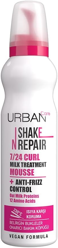 Care Shake N Repair 7/24 Kabaran ve Bukleli Saçlara Özel Saç Bakım Köpüğü, 150 Mililitre, Vegan