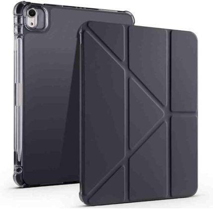 Air 13 İle Uyumlu 2025 M3 Kalem Bölmeli Standlı Akıllı Fuchsia Trifolding Tablet Kılıfı Siyah