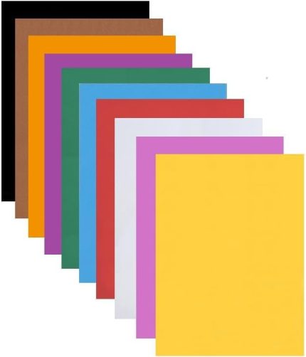 Renkli Mukavva 10 Renk 50x70 cm 1 Paket Sert Renkli Karton 1.0 mm Okul Okul Öncesi Anasınıfı Hobi Etkinlik