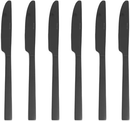 Quantum Mat Siyah Tatlı Bıçağı 19 cm 6 adet