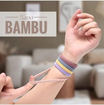 Kadın %100 Bambu Kumaş XL Boy 10'lu Toka Seti, Lastik Toka, Organizer, Kız Çocuk Toka