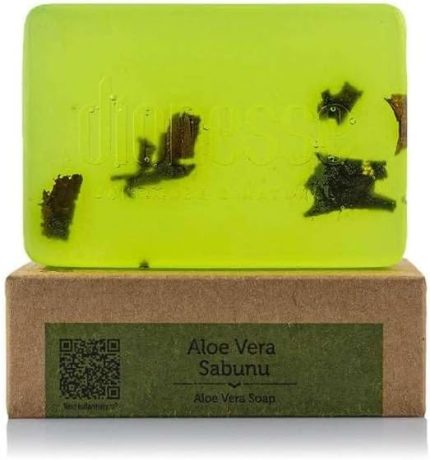 100% Organik Aloe Vera Sabunu 120 gr - Kepek ve Yağlanma Karşıtı Katı Şampuan, Saç ve Yüz İçin Doğal Bakım Sabunu