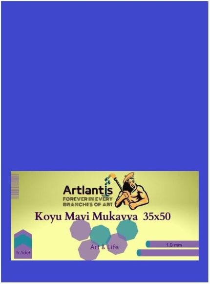 Koyu Mavi Renkli Mukavva 35x50 5 Adet Renkli Mukavva 5 Adet