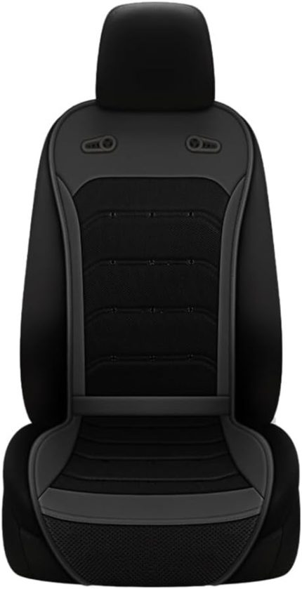 Soğutma Araba Koltuk Minderi, 12V/24V Ön Koltuk Soğutmalı Koltuk Kılıfı, Akıllı Fanlar ile Yaz Araba Kamyon için Nefes Alabilir Havalandırmalı Koltuk Minderi, Siyah