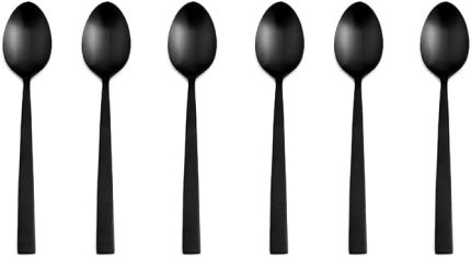 Quantum Mat Siyah Tatlı Kaşığı 16 cm 6 adet