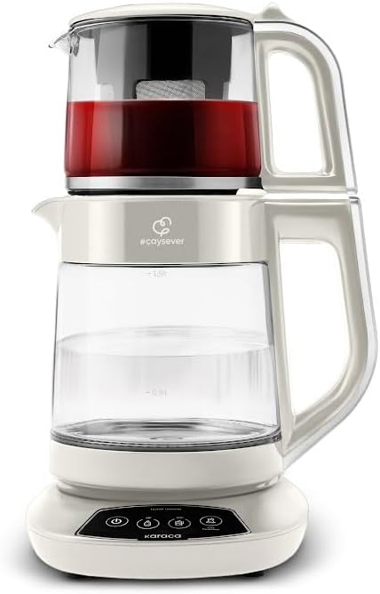 Çaysever 3 in 1 Konuşan Cam Çay Makinesi Su Isıtıcı ve Mama Suyu Hazırlama 1700W Starlight