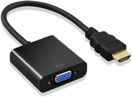 8744 Dijital HDMI to VGA Görüntü Çevirici Aparat Siyah HDMI Çıkışlı Bilgisayarların Görüntüsünü VGA Girişli Monitör, Projeksiyon vb Görüntü Cihazlarına Aktarır, Çevirir.