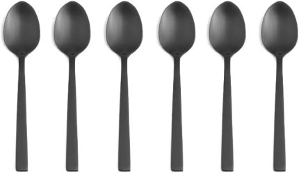 Quantum Mat Siyah Çay Kaşığı 11cm 6 adet