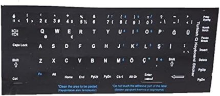 300161, Türkçe Q Siyah Klavye Stiker