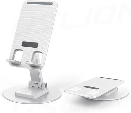 Katlanabilir Telefon Tablet Tutucu Stand, 360 Derece Ayarlanabilir, Şarj Standı, BEYAZ