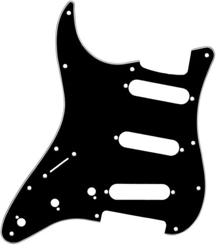 Delik Solak Gitar Strat Pickguard SSH Scratch Plaka Stratocaster Stil 1Ply Beyaz Youmaxe