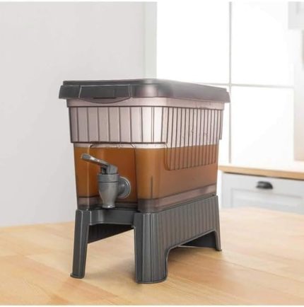 ve Ayaklı Buzdolabı Sebili, Su Sebili, Limonata, Portakal Suyu, Piknik, Balkon, Seyyar Masa Sebili, 4 Litre (ŞEFFAF SİYAH)