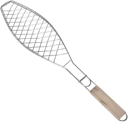 Yapışmaz Balık Izgara Teli, Izgara için Balık Teli, Barbekü Aksesuarları, Dış Mekan, Pişirme Ekipmanları, Ahşap Saplı Izgara Teli,