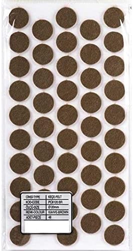 Yapışkanlı Keçe Çap 20mm 50 Adet