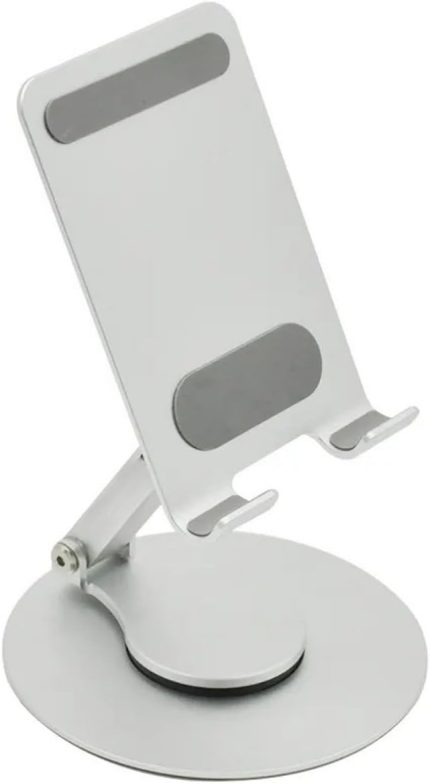 360° Döner Telefon Tablet Standı – iPad, iPhone, Android ve Tüm Cihazlarla Uyumlu Ayarlanabilir Masaüstü Tutucu | Yüksek Stabilite, Çok Açılı Görüntüleme Gümüş