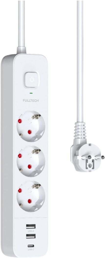 Hoala Termal Akım Korumalı Priz, 3x Priz Girişi, 2x Usb Girişi, 1x Type-C Girişi, Çocuk Korumalı Priz Çoğaltıcı