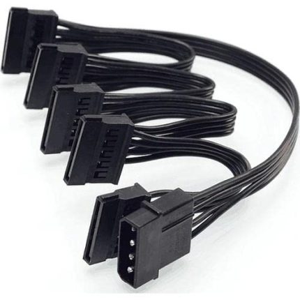 Plus PX-4355 Molex To Sata Kablo, PSU Sata Çoklayıcı, 5 port Sata Power Çoklayıcı, 60cm Uzunluk