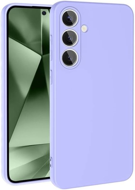 Aksesuar Galaxy S Serisi Mara Lansman Kapak – Ultra Koruma Kadife İç Dokulu Yumuşak Silikon Kılıf (Lila, Galaxy S25)