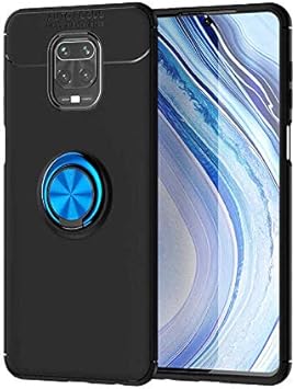 Xiaomi Redmi Note 9 Pro Kılıf Siyah-Mavi Draco Yüzüklü Silikon Orijinal Esnek İnce Geliştirilmiş Dayanıklı Darbe Karşıtı Koruyucu Yeni Nesil Tasarım (Xiaomi Redmi Note 9 Pro, Siyah-Mavi)