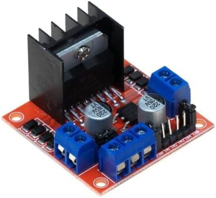 L298N Voltaj Regulatörlü Çift Motor Sürücü Kartı (Kırmızı Pcb)