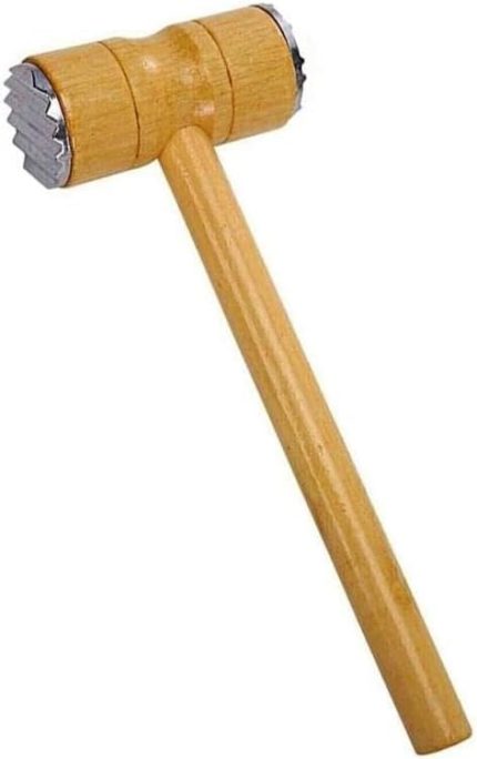 Dövme Tokmağı Ahşap 2 Başlı Et Dövme Çekici Paslanmaz Kasap Et Döveceği Ezme Yumuşatma Aparatı