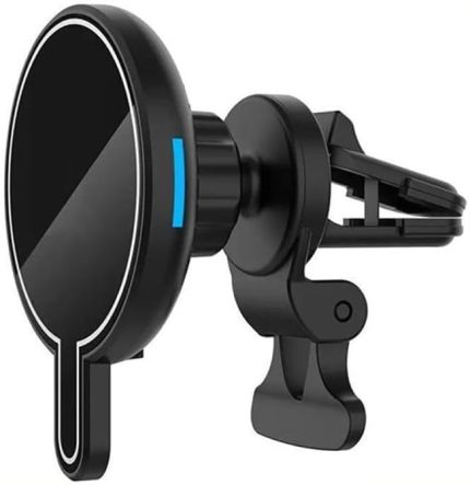 iPhone 13 14 15 Uyumlu 15W Kablosuz Araç İçi Cep Telefonu Şarj ve Tutucu - 2in1 Magsafe Uyumlu Wireless Şarj - Havalandırma ve Izgarasına Montaj D9