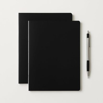 Tanıtım Özel Tasarım Siyah Kraft Kapaklı A4 Defter - 180 Derece Açılabilir, Sırtı Dikişli,%100 El İşçiliği, Ofis, Okul, Günlük Kullanım İçin İdeal Defter (Çizgili)