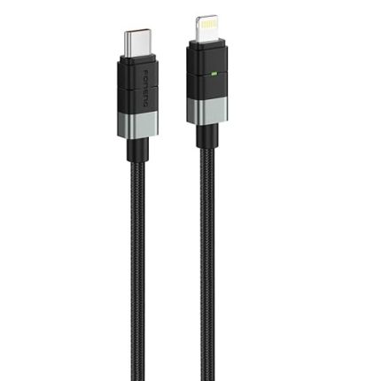 27W USB Type-C to Lightning Örgülü PD Hızlı Şarj ve Data Kablosu 1,2 Metre