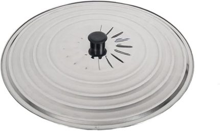 Tavalar için kapak | metal tava kapağı | havalandırma delikli klasik tasarımlı tencere kapağı | Yalıtımlı düğmeli tencere kapağı | Ø 34 cm